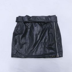 CR753 “Moto Reborn” Jupe Mini en Cuir Vegan Upcycl..