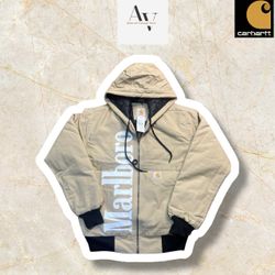Carhartt rework style Marlboro cream jacket