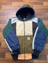 Carhartt rework style patchwork hoodie