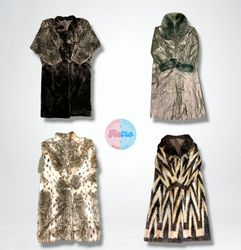 Collection de manteaux en fausse fourrure vintage