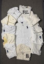 ホワイト ラルフ・ローレン フルジップ & ラウンドネック スウェットシャツ