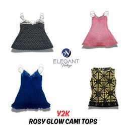 Y2K Rosy Glow Cami Tops - EV0652