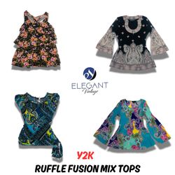 Y2K Ruffle Fusion Mix Tops - EV0702