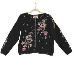 Y2k floral embroidery sweaters