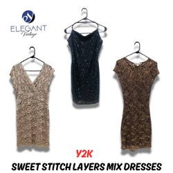 Y2K Sweet Stitch Layers Mix Dresses - EV0703
