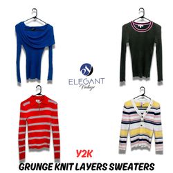 Y2K Grunge Knit Layers Sweaters - EV0713