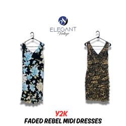 Y2K Faded Rebel Midi Dresses - EV0766