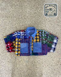 Chemise courte en patchwork recyclé