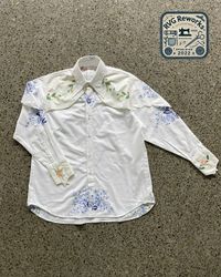 Chemise à col boutonné en toile de table recyclée