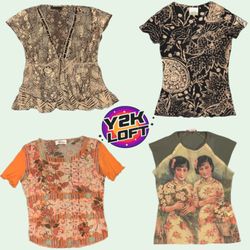 Y2K Earthy Tone Tops Mix