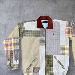 Fs-17 Upcycled Ralph Lauren Harrington Patchwork j..