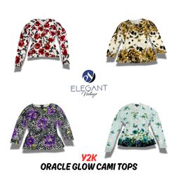 「Y2K Oracle Glow Cami Tops - EV0842」