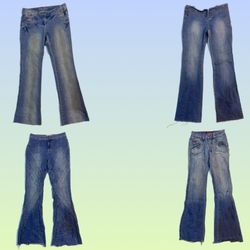 Y2K IT Girl Denim Flared Jeans (TS-1522)