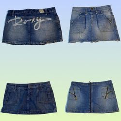 Jupe en denim mini unique Y2K (TS-1525)