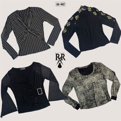 Y2K Midnight Elegance Full Sleeve Tops (AA-442)