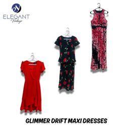 Y2K Glimmer Drift Maxi Dresses -EV0993