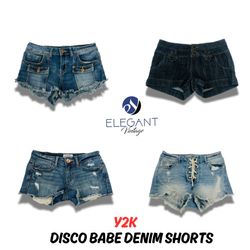 Y2K Disco Babe Denim Shorts - EV0875
