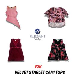Y2K Velvet Starlet Cami Tops - EV0893