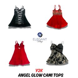 Y2K Angel Glow Cami Tops - EV0933