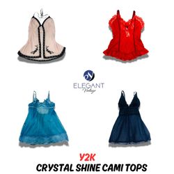Y2K Crystal Shine Cami Tops - EV0934