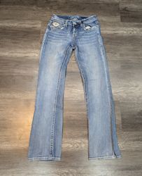 958 - Jeans Estilo Bordado Reto e Boca de Sereia