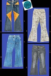 Jeans Flare em Denim Y2K