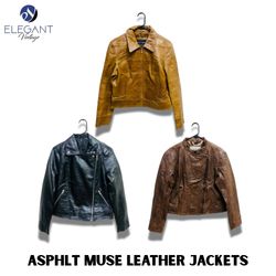 Y2K Asphalt Muse Leather Jackets - EV1060