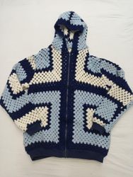 CR796 Upcycled -Veste à capuche en patchwork au cr..