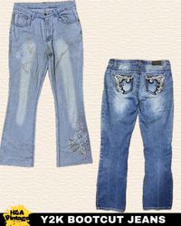 JEANS A BOOTCUT RICAMATI O ABELLITI Y2K