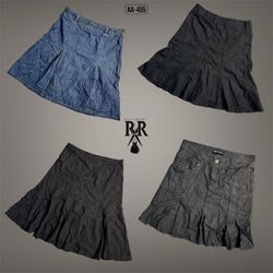 Saias Midi de Denim da Era Britney Y2K (AA-455)