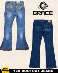 JEANS BOOTCUT RICAMATI O DECORATI Y2K