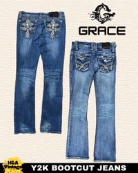 JEANS BOOTCUT Ricamati o Decorati Y2K