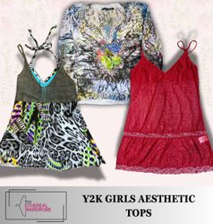 Y2K Colourful Boho Fairycore Tops
