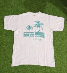 ホワイトプリントシングルステッチTシャツ