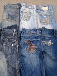 HD1228 Ladies Y2K Embellished Flared Jeans