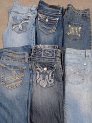 HD1227 Ladies Y2K Embellished Flared Jeans