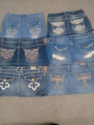 HD1225 Ladies Upcycled Y2K Denim Micro Mini Skirts