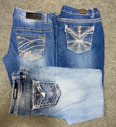 Y2K刺繍ジーンズブーツカット