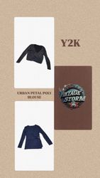 Y2k Urban Petal Poly Blouse