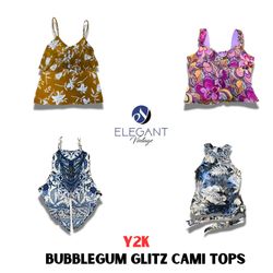 Y2K Bubblegum Glitz Cami Tops - EV1126