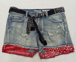 CR809 The Rebel Paisley Upcycled Denim Shorts