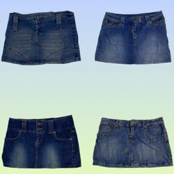 Jupes mini en denim taille basse U2K (TS-1557)