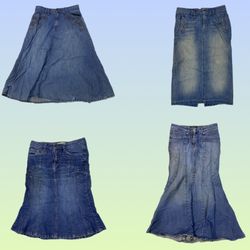 Jupes longues en denim Y2K (TS-1564)