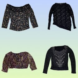Y2K Black Mesh Tops (TS-1565)