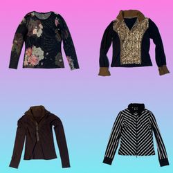 Y2K Schwarzes Mesh Langarmoberteil (TH-164)