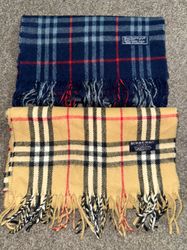 Beige & Dark Blue scarves