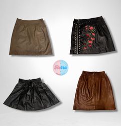 Biker Chic Embroidered Mini Skirts (E)