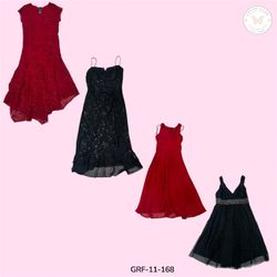 Elegant Black & Red Romantic Poly Dress – Lightwei..