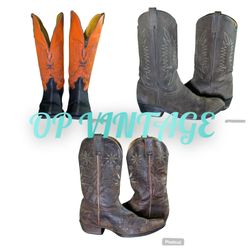 Op vintage 0085 Bottes de Cowboy Brodées