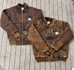 Carhartt Detroit Rework Style Brown Acid Wash Jack..